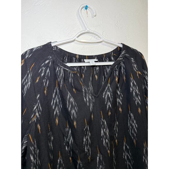 Pure J Jill geometric 3/4 sleeve blouse womens large coastal boho chic modest - Picture 3 of 9